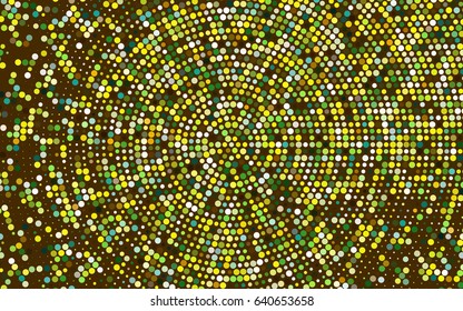Dark Green, Yellow vector red pattern of geometric circles, shapes. Colorful mosaic banner. Geometric background with colored disks.