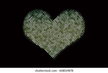 Dark Green, Yellow vector red banner with set of circles, dots. Donuts Background. Creative Design Template. Technological halftone illustration.