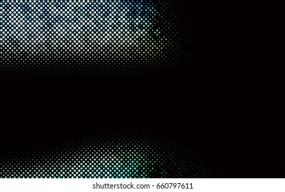 Dark Green, Yellow vector red banner with set of circles, dots. Donuts Background. Creative Design Template. Technological halftone illustration.