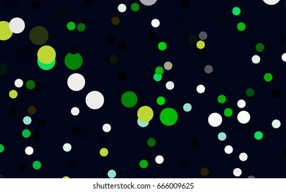 Dark Green, Yellow vector red pattern of geometric circles, shapes. Colorful mosaic banner. Geometric background with colored disks.