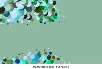 Dark Green, Yellow vector red banner with set of circles, dots. Donuts Background. Creative Design Template. Technological halftone illustration.
