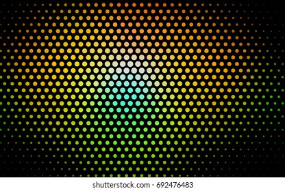 Dark Green, Yellow vector red pattern of geometric circles, shapes. Colorful mosaic banner. Geometric background with colored disks.