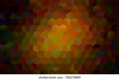 Dark Green, Yellow vector red pattern of geometric circles, shapes. Colorful mosaic banner. Geometric background with colored disks.