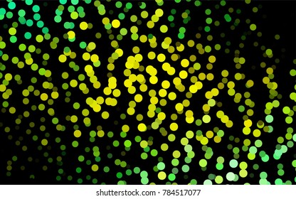 Dark Green, Yellow vector red pattern of geometric circles, shapes. Colorful mosaic banner. Geometric background with colored disks.