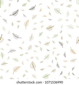 Dark Green, Yellow vector seamless  doodle bright background. Shining colored illustration with leaves in doodle style. Hand painted design for web, leaflet, textile.