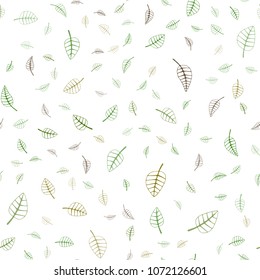 Dark Green, Yellow vector seamless  doodle blurred background. Sketchy doodles with leaves on blurred background. Pattern for wallpapers and coloring books.