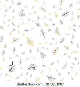 Dark Green, Yellow vector seamless  natural abstract background. Blurred decorative design in Indian style with leaves. The textured pattern can be used for website.