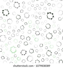 Dark Green, Yellow vector seamless  texture with disks. Modern abstract illustration with colorful water drops. Pattern can be used for futuristic ad, booklets.