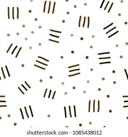 Dark Green, Yellow vector seamless texture with elements of lines. Trendy seamless illustration with abstract lines. Template for business cards, websites.