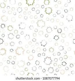 Dark Green, Yellow vector seamless pattern with spheres. Glitter abstract illustration with blurred drops of rain. Pattern can be used for futuristic ad, booklets.