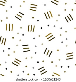 Dark Green, Yellow vector seamless cover with abstract shapes. Illustration with repetition of lines on white background. Pattern for design of fabric, wallpapers.