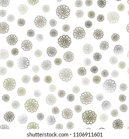 Dark Green, Yellow vector seamless abstract doodle template. Glitter abstract illustration with doodles and flowers. Pattern for colorful books and pages for kids.