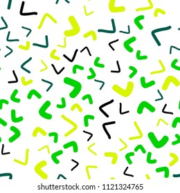 Dark Green, Yellow vector seamless  template with bubble shapes. A vague circumflex abstract illustration with gradient. Textured wave pattern for backgrounds.