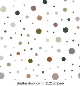 Dark Green, Yellow vector seamless backdrop with hexagons. White background with colorful hexagons. New template for your brand book.