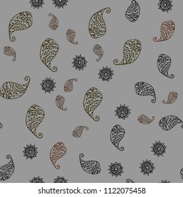 Dark Green, Yellow vector seamless elegant template with leaves and flowers. Modern abstract illustration with leaves and flowers. Completely new design for your business.