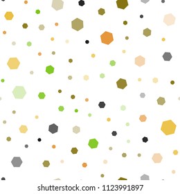 Dark Green, Yellow vector seamless texture with colorful hexagons. Illustration with set of colorful hexagons. New design for website's poster, banner.