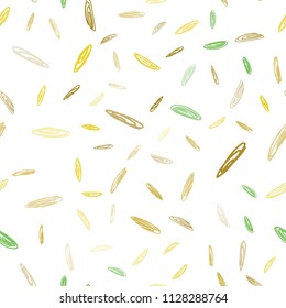 Dark Green, Yellow vector seamless pattern with spheres. Glitter abstract illustration with blurred drops of rain. Pattern can be used as texture of wallpapers.