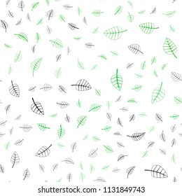 Dark Green, Yellow vector seamless  doodle blurred background. Brand-new colored illustration in blurry style with leaves. Pattern for colorful books and pages for kids.