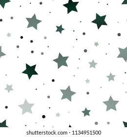 Dark Green, Yellow vector seamless pattern with christmas stars. Shining colored illustration with stars. The template can be used as a background.