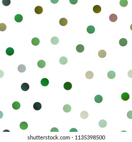 Dark Green, Yellow vector seamless cover with spots. Blurred bubbles on abstract background with colorful gradient. The pattern can be used for aqua ad, booklets.