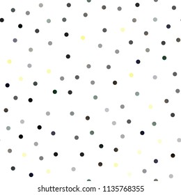 Dark Green, Yellow vector seamless texture with disks. Illustration with set of shining colorful abstract circles. The pattern can be used for beautiful websites.