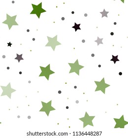 Dark Green, Yellow vector seamless layout with bright stars. Stars on blurred abstract background with gradient. Best design for your ad, poster, banner.