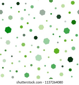 Dark Green, Yellow vector seamless layout with hexagonal shapes. Colorful hexagons on white backdrop. Pattern can be used for landing pages.