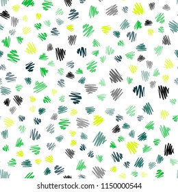 Dark Green, Yellow vector seamless pattern with sharp lines. Glitter abstract illustration with colored sticks. Template for your beautiful backgrounds.