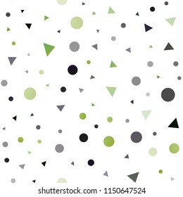 Dark Green, Yellow vector seamless template with crystals, circles. Abstract gradient illustration with circles, triangles. Template for business cards, websites.