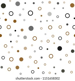 Dark Green, Yellow vector seamless cover with spots. Abstract illustration with colored bubbles in nature style. Pattern for trendy fabric, wallpapers.