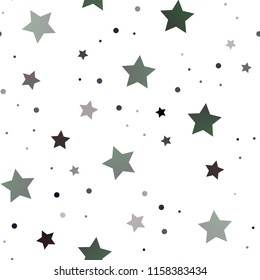 Dark Green, Yellow vector seamless texture with beautiful stars. Modern geometrical abstract illustration with stars. The pattern can be used for new year ad, booklets.