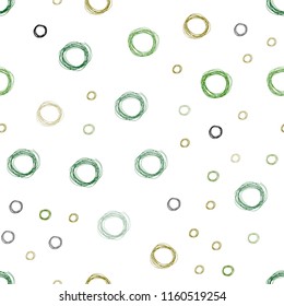Dark Green, Yellow vector seamless layout with circle shapes. Illustration with set of shining colorful abstract circles. Pattern can be used for beautiful websites.