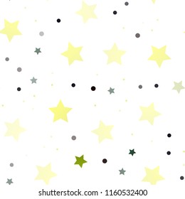 Dark Green, Yellow vector seamless pattern with christmas stars. Modern geometrical abstract illustration with stars. Best design for your ad, poster, banner.