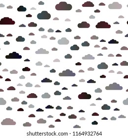 Dark Green, Yellow vector seamless texture with cloudy sky. Illustration in abstract style with colorful clouds. Trendy design for wallpaper, fabric makers.