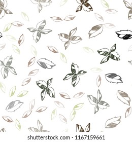 Dark Green, Yellow vector seamless natural pattern with leaves. Blurred decorative design in Indian style with leaves. Pattern for trendy fabric, wallpapers.