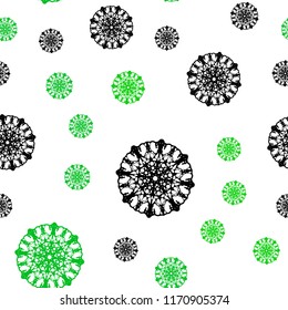Dark Green, Yellow vector seamless texture with colored snowflakes. Decorative shining illustration with snow on abstract template. Design for textile, fabric, wallpapers.