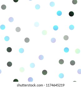 Dark Green, Yellow vector seamless template with circles. Glitter abstract illustration with blurred drops of rain. The pattern can be used for aqua ad, booklets.