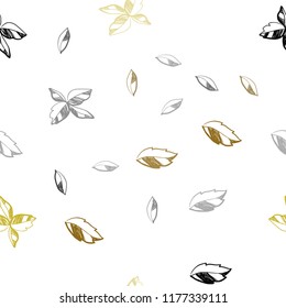 Dark Green, Yellow vector seamless elegant background with leaves. leaves on blurred abstract background with gradient. Pattern for design of window blinds, curtains.