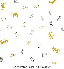 Dark Green, Yellow vector seamless layout with discount of 30%, 40%, 50%, 70%. Illustration with signs of sales on abstract template. Template for season sales, shopping ads.
