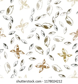 Dark Green, Yellow vector seamless elegant pattern with leaves. Brand new colored illustration in blurry style with leaves. Pattern for trendy fabric, wallpapers.