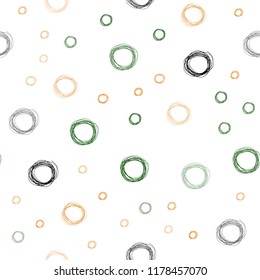 Dark Green, Yellow vector seamless backdrop with dots. Abstract illustration with colored bubbles in nature style. New design for ad, poster, banner of your website.