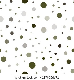 Dark Green, Yellow vector seamless background with bubbles. Abstract illustration with colored bubbles in nature style. Template for business cards, websites.