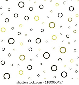Dark Green, Yellow vector seamless layout with circle shapes. Blurred bubbles on abstract background with colorful gradient. Pattern can be used for futuristic ad, booklets.