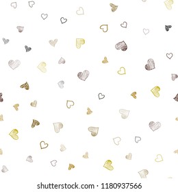Dark Green, Yellow vector seamless background with hearts. Hearts on blurred abstract background with colorful gradient. Pattern can be used for valentine's ad, booklets.