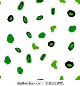 Dark Green, Yellow vector seamless backdrop with dots. Blurred decorative design in abstract style with bubbles. Pattern for design of window blinds, curtains.