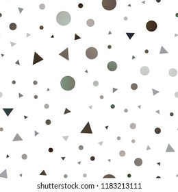 Dark Green, Yellow vector seamless background with triangles, circles. Abstract gradient illustration with circles, triangles. Pattern for design of window blinds, curtains.