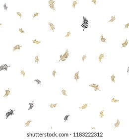 Dark Green, Yellow vector seamless natural backdrop with leaves. Decorative illustration with doodles on abstract template. Pattern for trendy fabric, wallpapers.