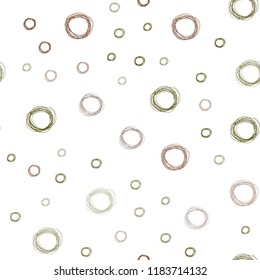 Dark Green, Yellow vector seamless pattern with spheres. Glitter abstract illustration with blurred drops of rain. Pattern can be used for ads, leaflets.