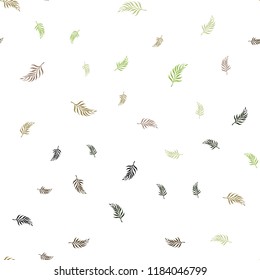 Dark Green, Yellow vector seamless doodle texture with leaves. Creative illustration in blurred style with leaves. Trendy design for wallpaper, fabric makers.