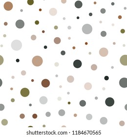 Dark Green, Yellow vector seamless layout with circle shapes. Blurred decorative design in abstract style with bubbles. Pattern for design of fabric, wallpapers.